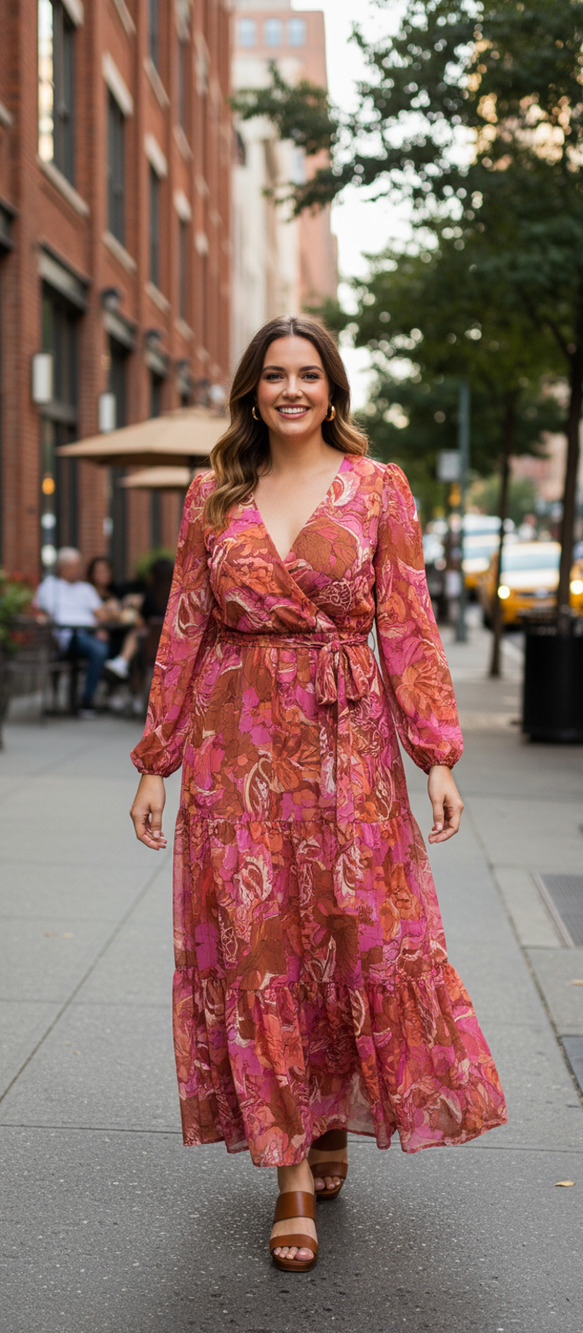 City Chic Tiered Floral Maxi Dress 12 Pink Multi – Boho Cottage Indie Flowy
